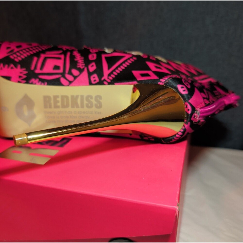 RedKiss Summerdance High Heels Size 9 Pink Black Caged Booties Stiletto Boxed - Picture 6 of 16
